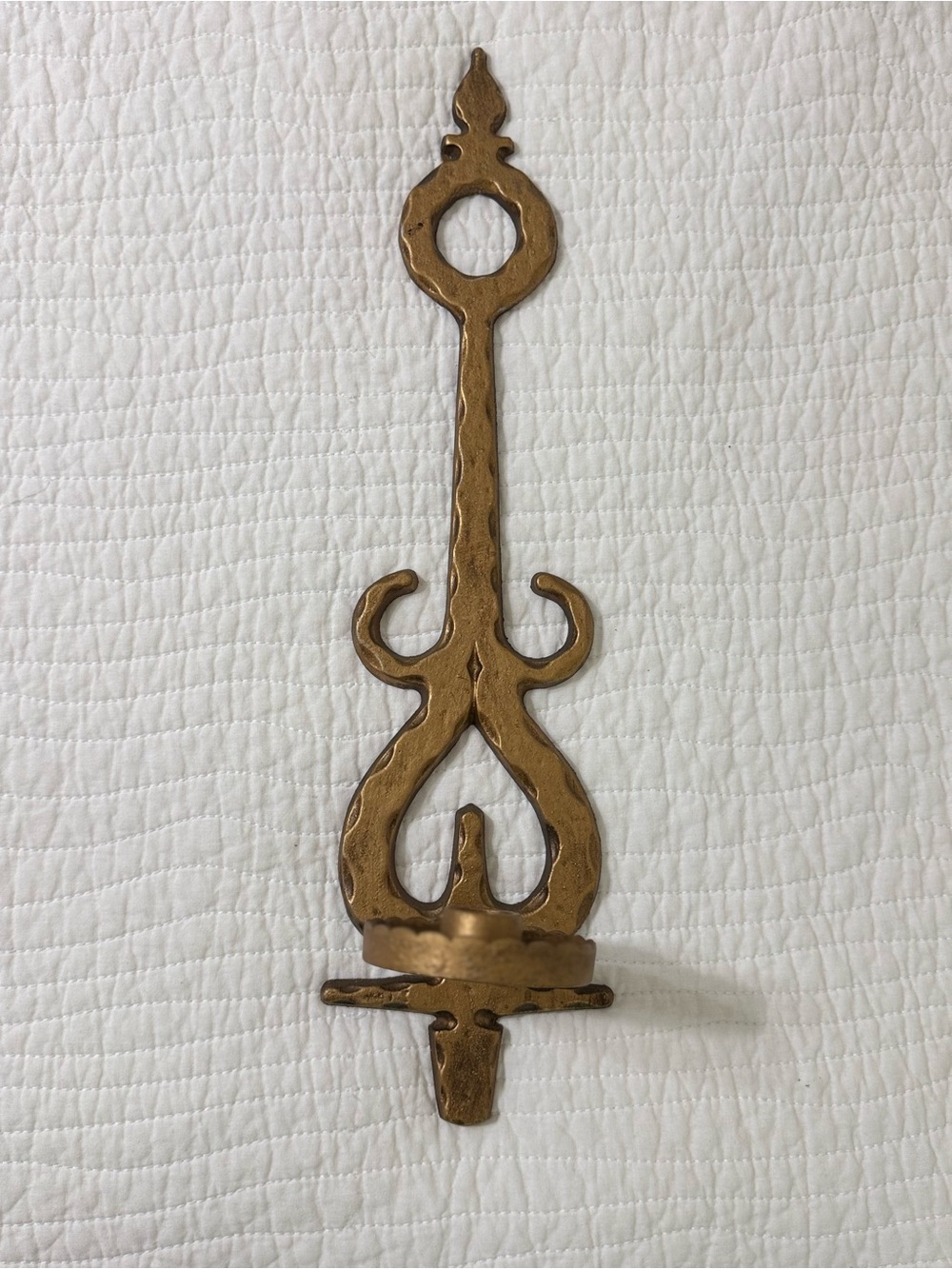 Decorative Brass Wall Sconce Candle Holder - Gold Finish